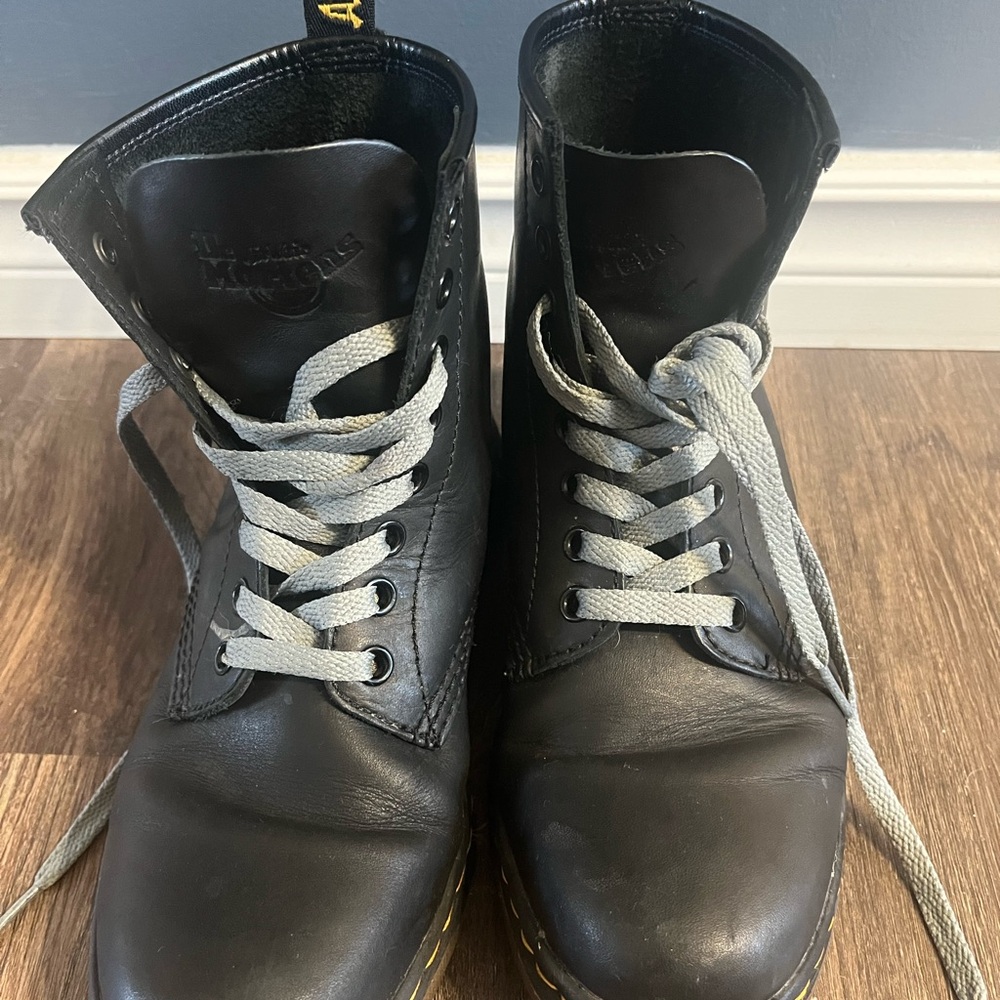 Dr. Martens Black Leather Combat Boots